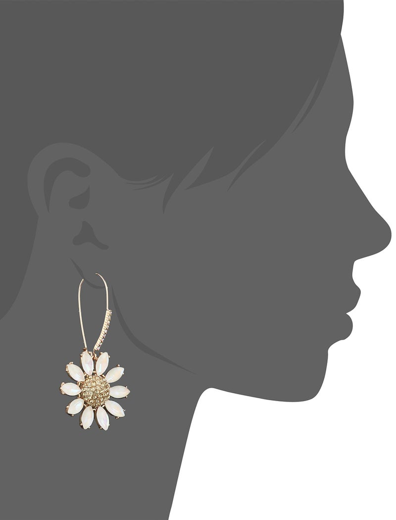 Betsey Johnson Pave Daisy Flower Dangle Earrings - Image 2